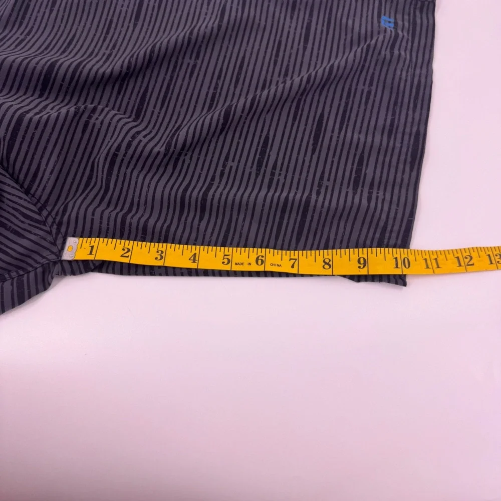 TravisMathew Mens Board Shorts Black‎ Grey Striped Swim Trunks Size 38